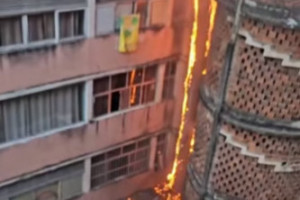 V&iacute;deos nas redes sociais mostram fogo se alastrando