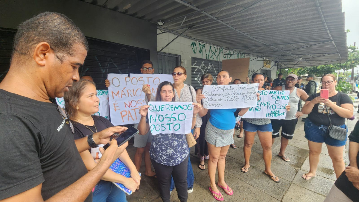 Comunidade de Casa Amarela protesta por manutenção do posto de saúde Mário Ramos no bairro (Marília Parente/DP)