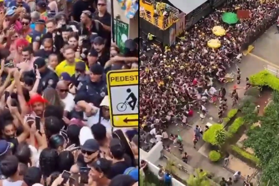 Por causa da superlotação, os foliões que precisavam de auxílio tinham dificuldade de chegar até os postos médicos/Fotos: Reprodução/Redes sociais