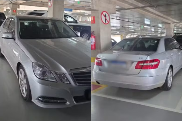 Mercedes-Benz que, segundo investigações, pertence ao piloto preso acusado de chefiar uma rede de abuso e exploração sexual infantil/Foto: Reprodução