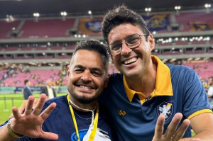 La&eacute;rcio Guerra (esquerda) e Diego Cabral.