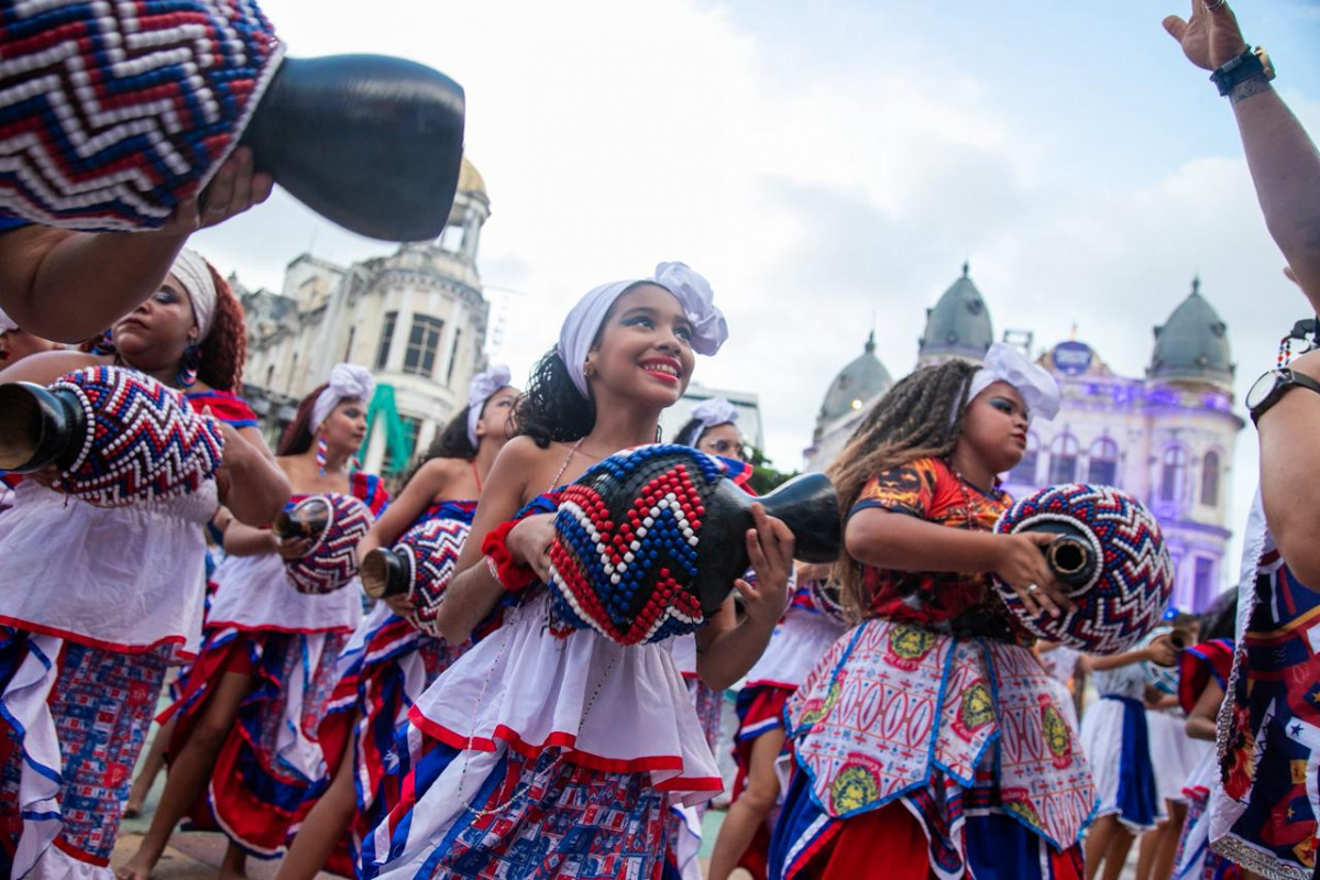 Tumaraca animou foliões na abertura do Carnaval 2026, no Marco Zero (Karol Rodrigues/DP)