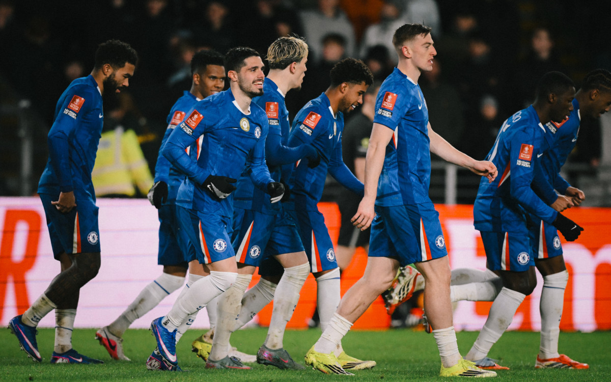 Equipe do Chelsea em partida da Copa da Inglaterra/Reprodução/Chelsea FC