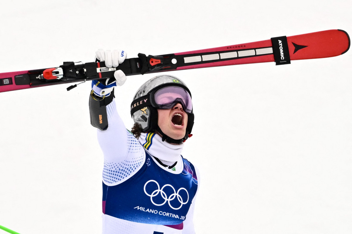 Lucas Pinheiro Braathen conquista ouro histórico e garante primeira medalha do Brasil em Olimpíadas de Inverno/ Fabricrio Coffrini/AFP