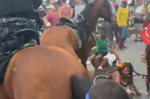 Pol&iacute;cia Militar afirma que cavalo se assustou com volume alto de grupo musical.