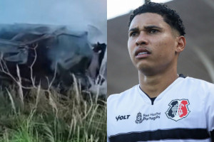 Acidente de carro com atacante Thiaguinho, do Santa Cruz