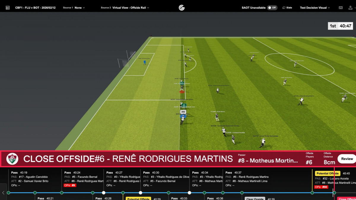 Testes do impedimento semiautomático no Maracanã/Divulgação/CBF