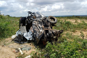 Batida frontal deixou dois mortos e dois feridos na BR-316, em Araripina