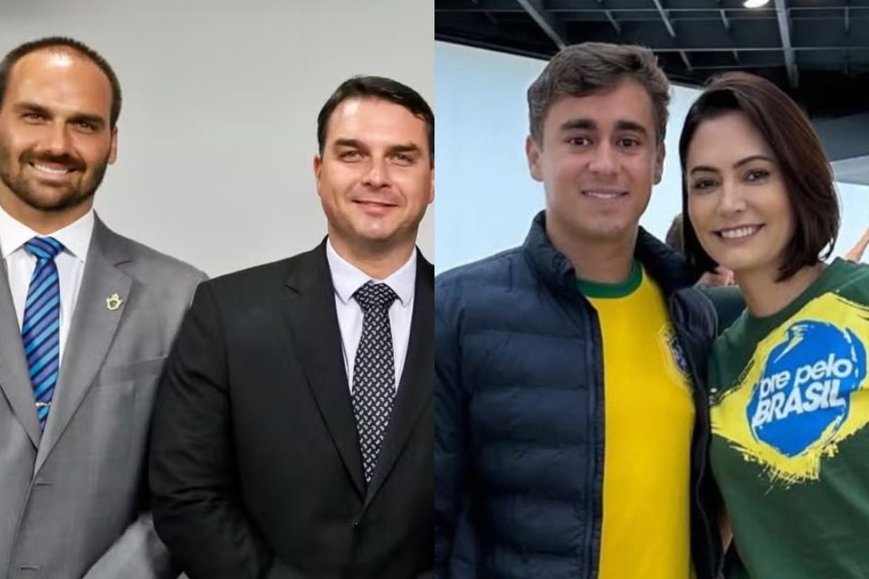 Não é a primeira vez que Eduardo, que está nos Estados Unidos, critica a postura de Nikolas/Carolina Antunes/PR e Reprodução/Redes sociais
