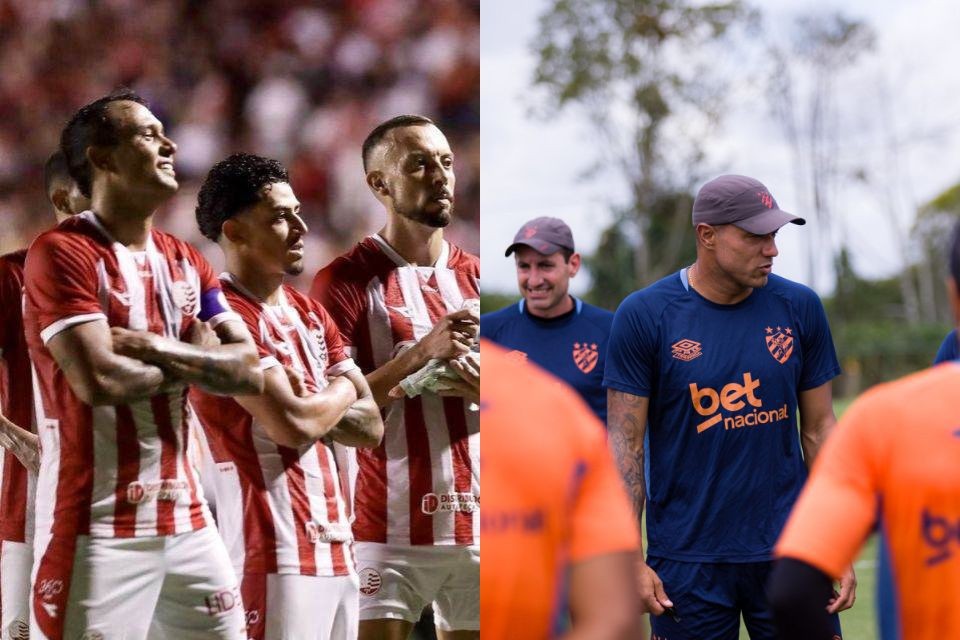 Vinícius, Dodô e Paulo Sérgio, do Náutico, e Roger Silva, técnico do Sport/Rafael Vieira / CNC e Paulo Paiva /Sport Recife