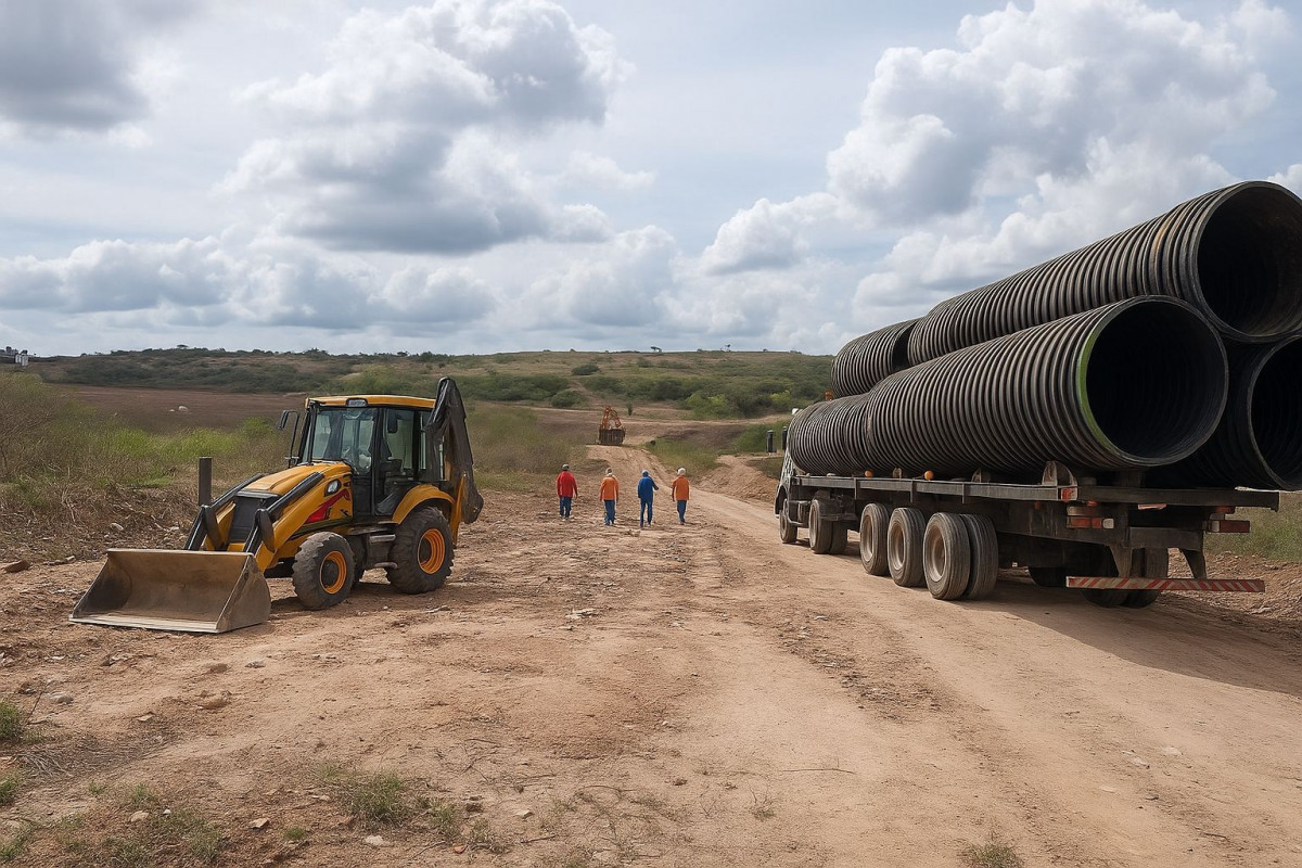 Obras em estradas após fortes chuvas (Foto: DER/Divulgação)