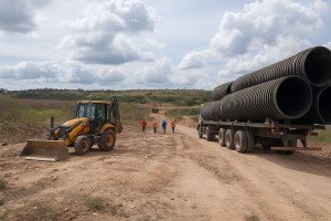 Obras em estradas ap&oacute;s fortes chuvas