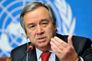 Secret&aacute;rio-geral da Organiza&ccedil;&atilde;o das Na&ccedil;&otilde;es Unidas, Ant&oacute;nio Guterres.