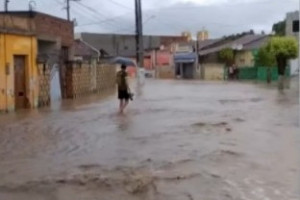 Ruas de Palmeirina, no Agreste, foram tomadas pela &aacute;gua, ap&oacute;s a chuva 