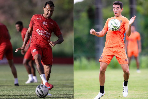 Vin&iacute;cius, atacante do N&aacute;utico, e Carlos de Pena, meia-atacante do Sport