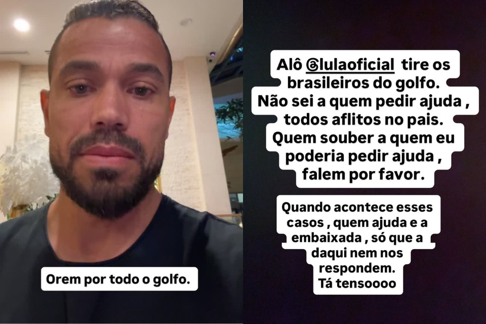 Pernambucano fez apelo nas redes sociais após presenciar bombardeios no Kuwait/Fotos: Reprodução/Instagram