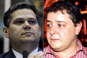 Presidente do Senado, Davi Alcolumbre, (&agrave; esq.) e F&aacute;bio Lu&iacute;s Lula da Silva, o Lulinha (&agrave; dir.)