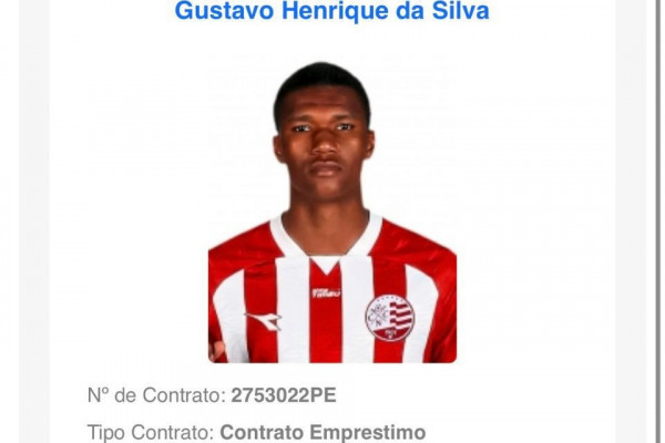 Gustavo Henrique, novo zagueiro do Náutico (Reprodução / BID da CBF)