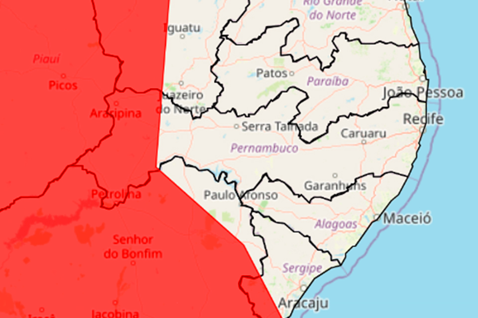 Previsão do Inmet para o Sertão de Pernambuco/REPRODUÇÃO/INMET