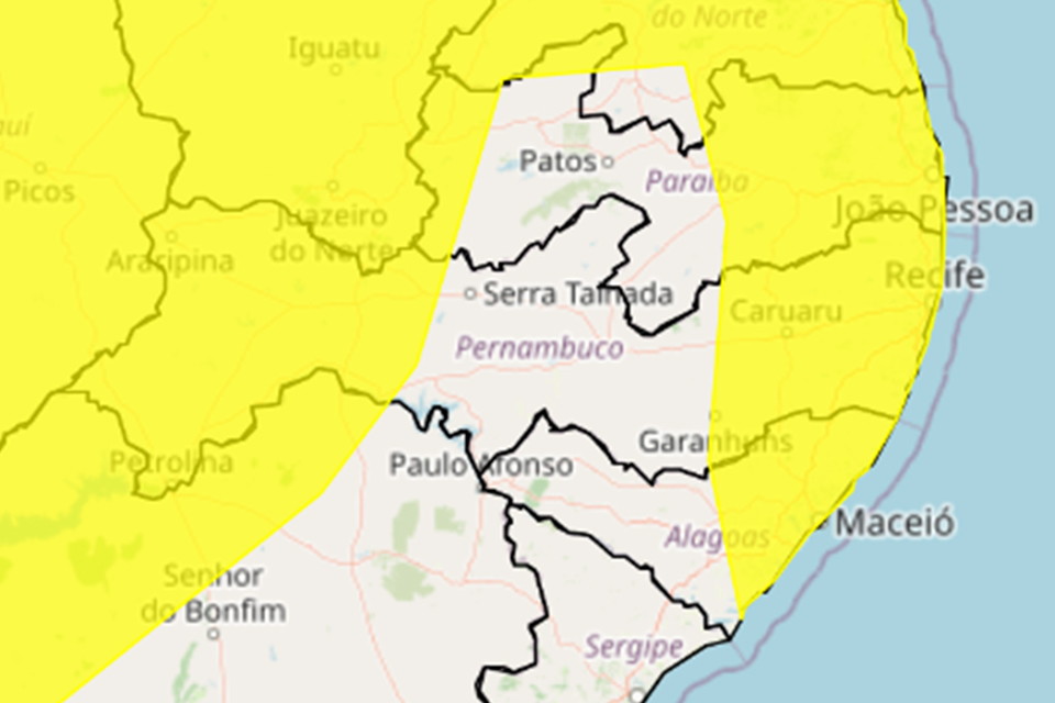 Previsão do Inmet para Pernambuco nesta quinta-feira (5)/REPRODUÇÃO/INMET