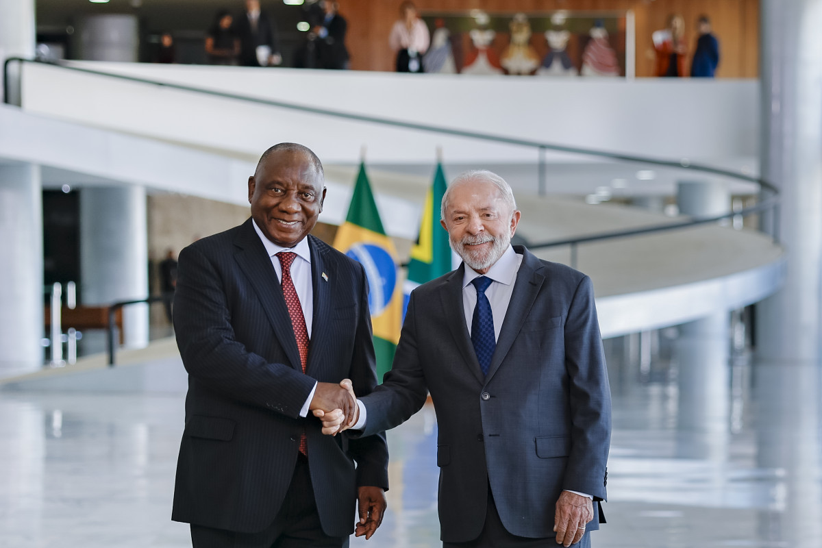 Presidente da República, Luíz Inácio Lula da Silva e o Presidente da República da África do Sul, Cyril Ramaphosa/Ricardo Stuckert / PR