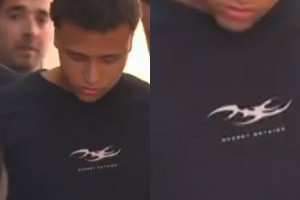 "N&atilde;o se arrependa de nada", dizia a frase estampada na camisa de Vitor Hugo Simonin