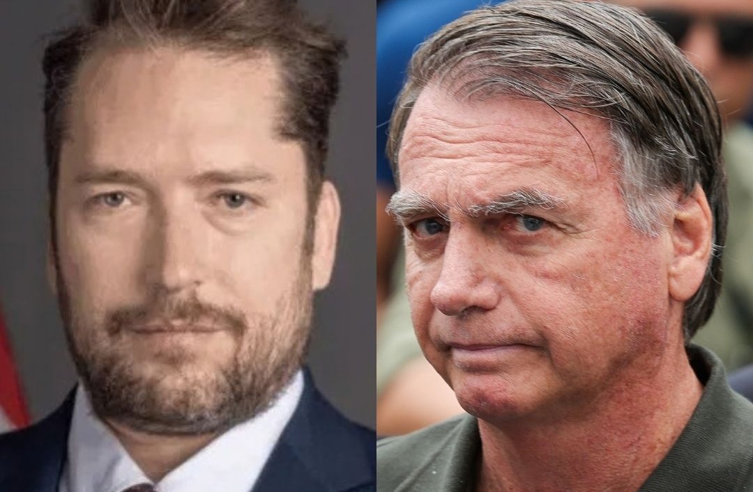 Assessor do governo dos Estados Unidos, Darren Beattie, e o ex-presidente Jair Bolsonaro/Departamento de Estado dos EUA/Divulgação e Fabio Rodrigues-Pozzebom/ Agência Brasil