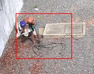 Homem furta fios da Neoenergia no Recife/Foto: Neoenergia Pernambuco/Divulgação