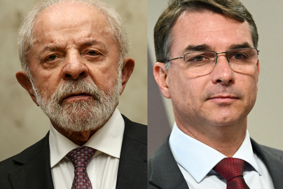 Lula e Flávio Bolsonaro/Marcelo Camargo/Agência Brasil e Evaristo Sá/AFP