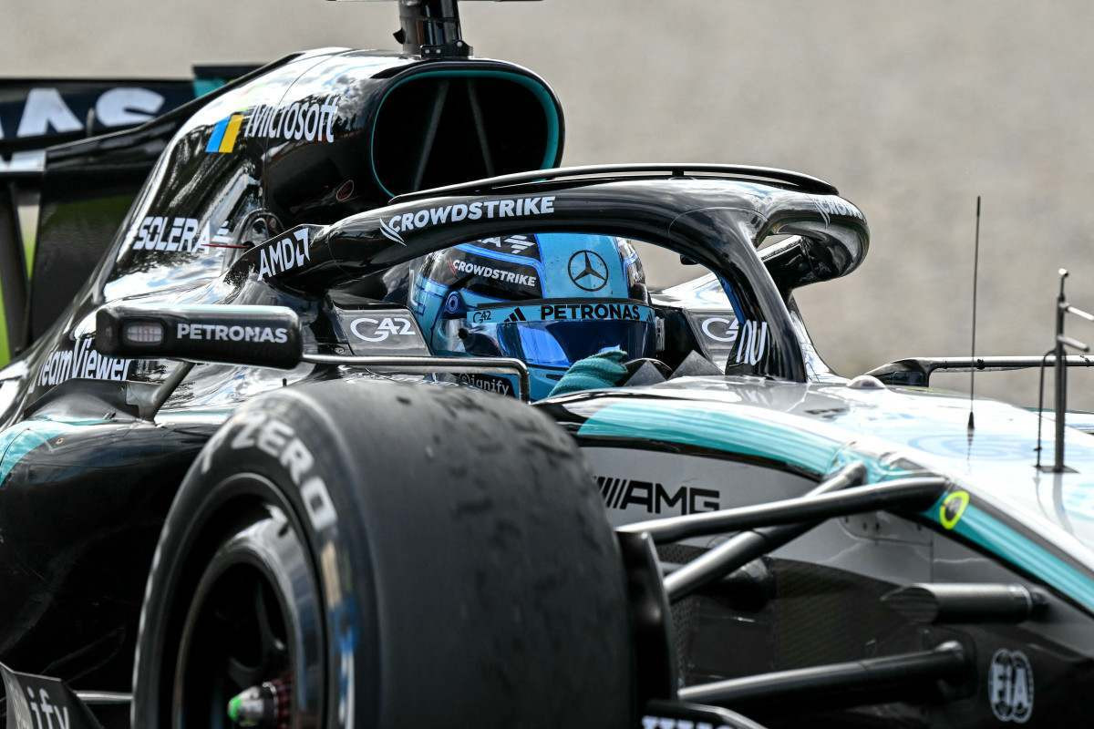 Piloto da Mercedes, George Russell/Paul Crock / AFP