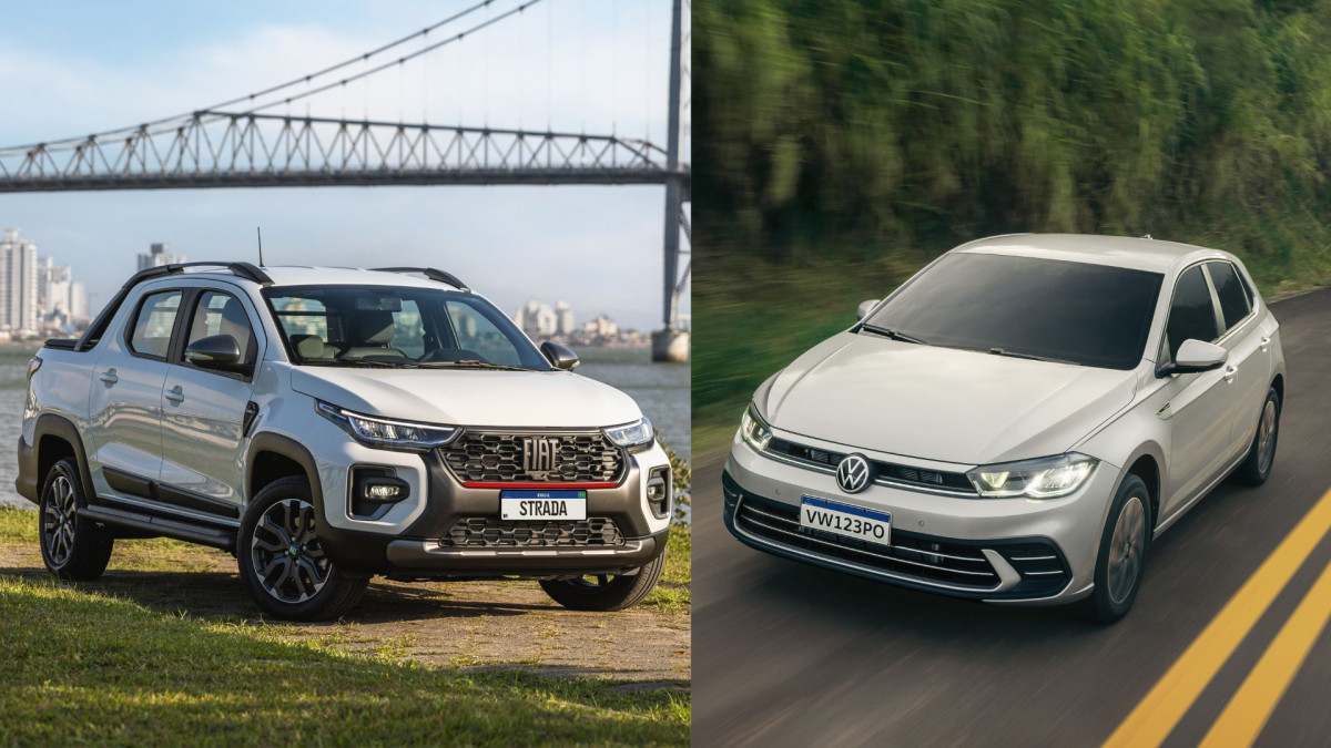 Fiat Strada e Volkswagen Polo foram líderes das vendas diretas em 2025/Fiat/Volkswagem/Divulgação