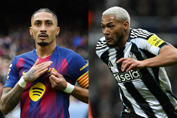 Barelona x Newcastle ao vivo veja onde assistir e horário do jogo da Champions League. /Fotos: LLUIS GENE / AFP | PAUL ELLIS / AFP