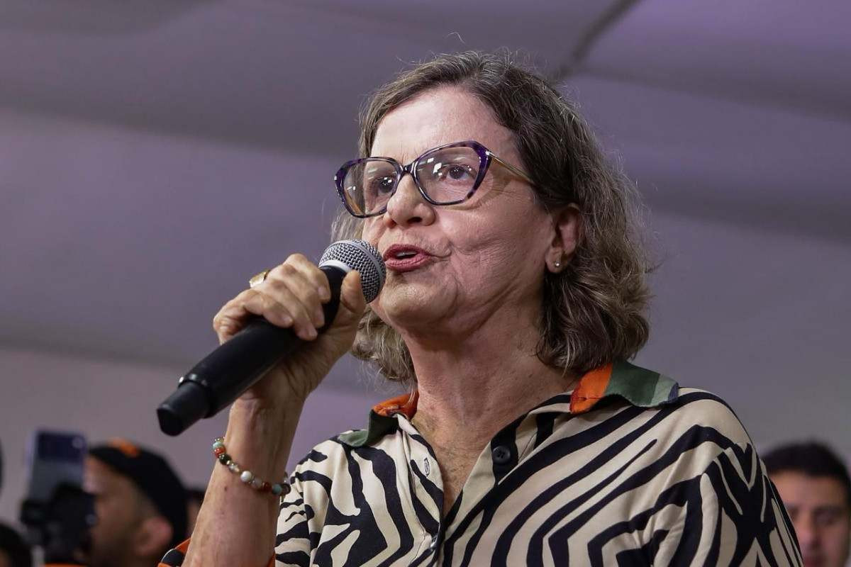 Terese Leitão no anúncio da pré-candidatura de João Campos ao governo de Pernambuco./Rafael Vieira