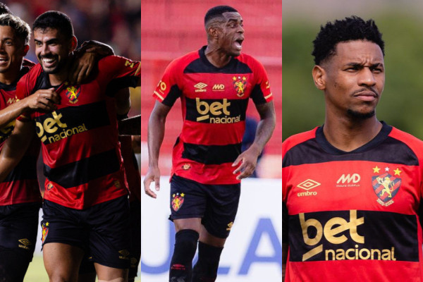 O centroavante Z&eacute; Roberto, o zagueiro Marcelo Benevenuto e o lateral-esquerdo Felipinho, jogadores do Sport