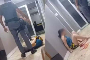 V&iacute;deo mostra momento da agress&atilde;o durante conten&ccedil;&atilde;o da v&iacute;tima