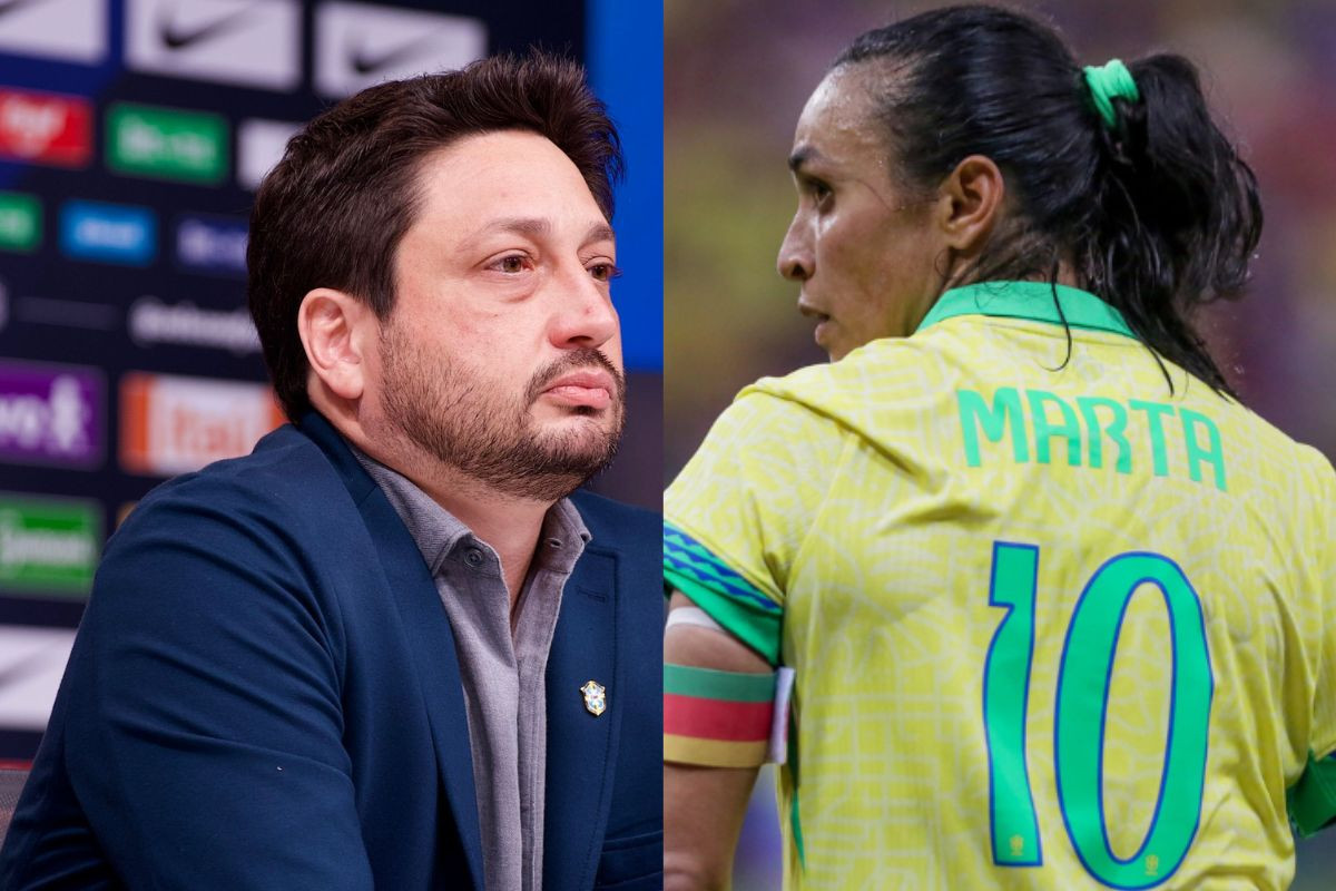  Arthur Elias, técnico da Seleção Brasileira, e do Marta/Samara Moumei/CBF e Rafael Vieira/DP Foto