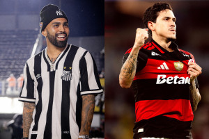 Gabigol, do Santos, e Pedro, do Flamengo