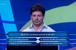 Diario de Pernambuco aparece em pergunta do 'Quem Quer Ser Um Milion&aacute;rio', no Doming&atilde;o com Huck.