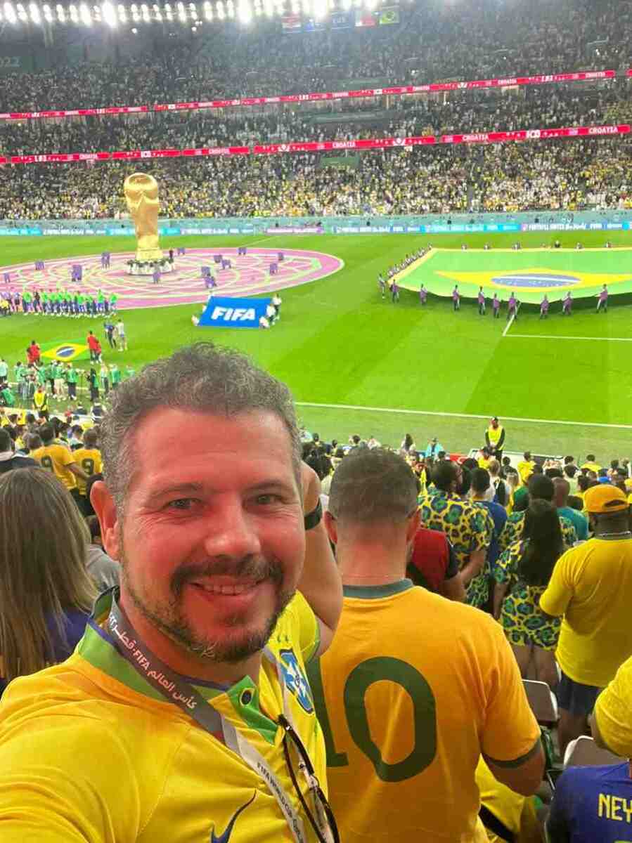 Experiência única: torcedores relatam emoção de viajar para acompanhar Brasil em Copas dos Mundo. 
 (Foto: Arquivo pessoal)