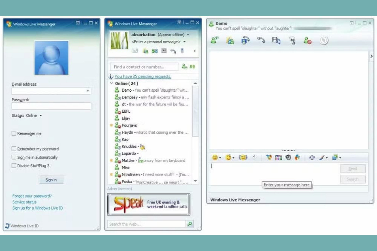 O "WhatsApp" de 2002: Muito antes dos áudios, figurinhas e grupos de família no celular, a resenha pré e pós-jogo acontecia pelo MSN Messenger (Foto: Reprodução/Redes Sociais )