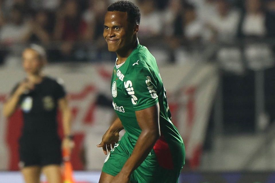 Jhon Arias, atacante colombiano do Palmeiras/Divulgação / Palmeiras