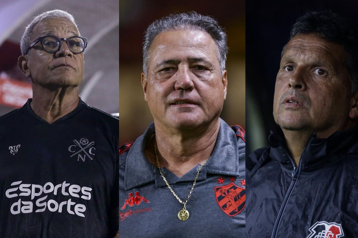 Hélio dos Anjos, Márcio Goiano e Claudinei Oliveira, técnico de Náutico, Sport e Santa Cruz/Rafael Vieira