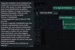 Hamburgueria oferece sal&aacute;rio maior para adolescente trabalhar com roupas curtas e decotes