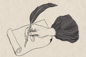 Ilustra&ccedil;&atilde;o de poesia desenhada &agrave; m&atilde;o