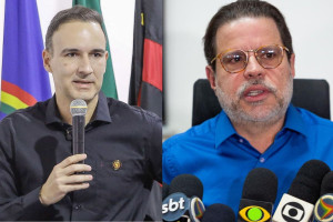 Matheus Souto Maior e Bruno Rodrigues, presidente do Sport e do Santa Cruz