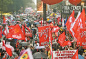 Protestos pedindo a sa&iacute;da do presidente Michel Temer em S&atilde;o Paulo. -  PAULO PINTO/AGPT