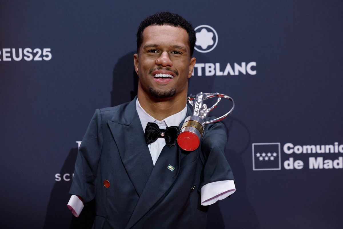 Nadador paralímpico Gabriel Araújo, o Gabrielzinho, no Prêmio Laureus/Oscar DEL POZO / AFP