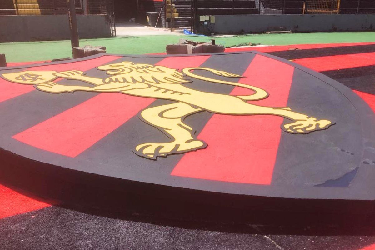 Novo escudo 3D do Sport na Ilha do Retiro/Reprodução/Redes Sociais/Edinho do Sport