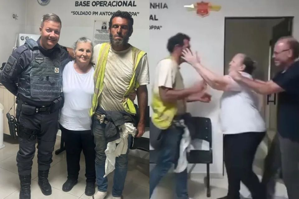 Reencontro ocorreu na terça-feira (21)/Reprodução/Polícia Militar Rodoviária