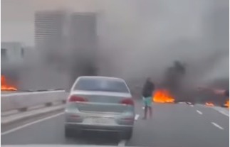 Protesto complicou o trânsito/Reprodução/Redes sociais